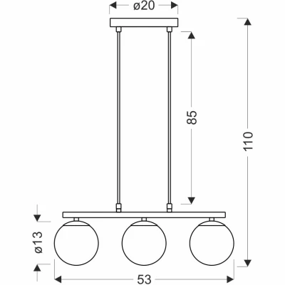 Závěsné osvětlení nad jídelní stůl CARRINE - 3xE14, 40W, hnědé / bílé