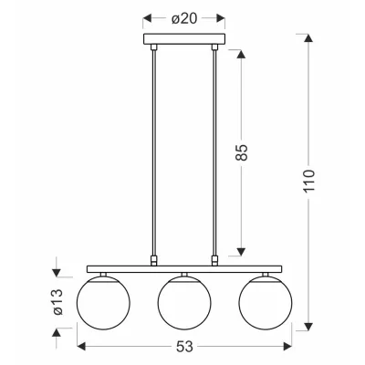 Závěsné osvětlení nad jídelní stůl CARRINE - 3xE14, 40W, hnědé / bílé