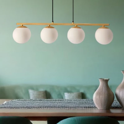 Závěsné osvětlení nad jídelní stůl CARRINE - 4xE14, 40W, hnědé / bílé