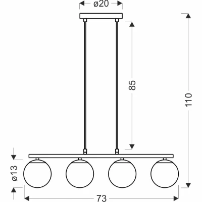 Závěsné osvětlení nad jídelní stůl CARRINE - 4xE14, 40W, hnědé / bílé