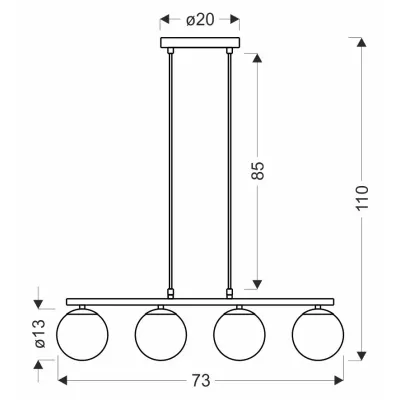 Závěsné osvětlení nad jídelní stůl CARRINE - 4xE14, 40W, hnědé / bílé
