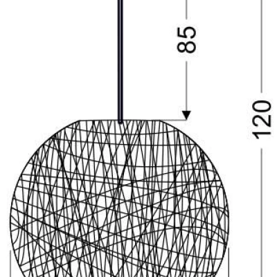 Závěsné osvětlení CARUBA - 1xE27, 60W, 30cm, koule, bílé