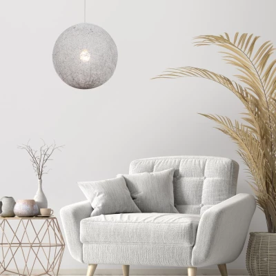 Závěsné osvětlení CARUBA - 1xE27, 60W, 50cm, koule, bílé