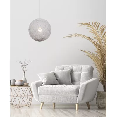 Závěsné osvětlení CARUBA - 1xE27, 60W, 50cm, koule, bílé