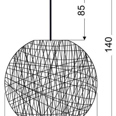 Závěsné osvětlení CARUBA - 1xE27, 60W, 50cm, koule, bílé