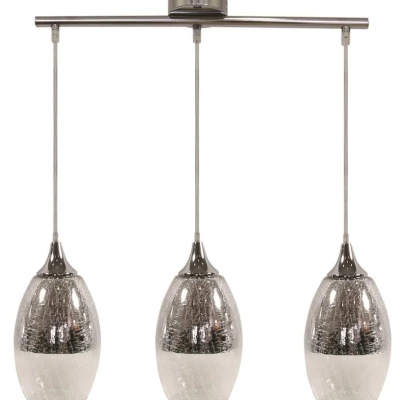 Závěsné moderní svítidlo nad jídelní stůl CELIA - 3xE27, 60W, stříbrné