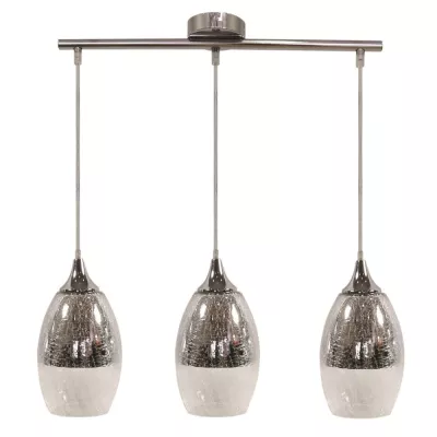 Závěsné moderní svítidlo nad jídelní stůl CELIA - 3xE27, 60W, stříbrné