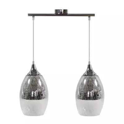 Závěsné moderní osvětlení nad jídelní stůl CELIA - 2xE27, 60W, stříbrné