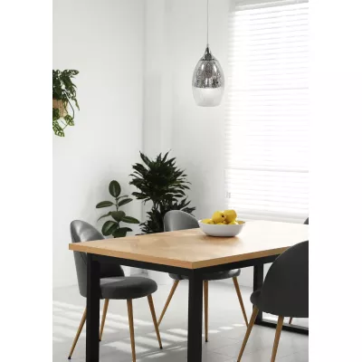 Závěsné moderní osvětlení CELIA - 1xE27, 60W, stříbrné