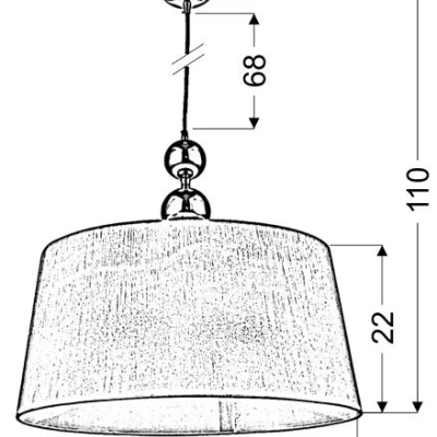 Závěsný lustr na lanku CLARA - 1xE27, 60W, chromovaný / bílý