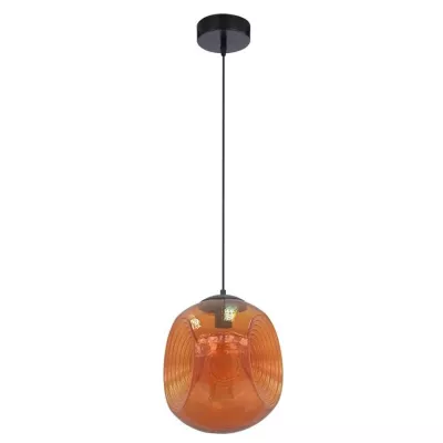 Závěsný retro lustr na lanku CLUB - 1xE27, 60W, oranžový