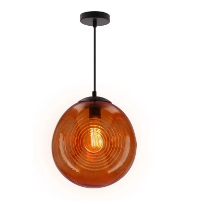 Závěsný retro lustr na lanku CLUB - 1xE27, 60W, oranžový