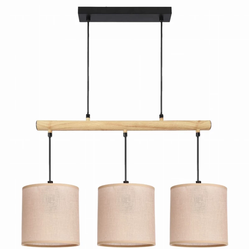 Závěsné světlo nad jídelní stůl COMBI - 3xE27, 60W, černé / hnědé / béžové