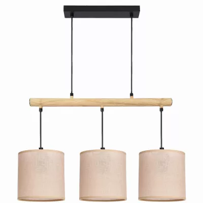 Závěsné světlo nad jídelní stůl COMBI - 3xE27, 60W, černé / hnědé / béžové