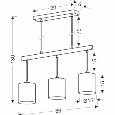 Závěsné světlo nad jídelní stůl COMBI - 3xE27, 60W, černé / hnědé / béžové