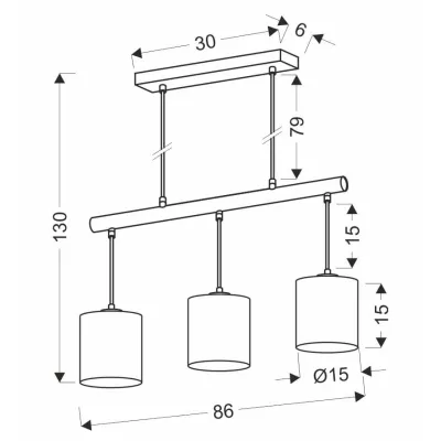 Závěsné světlo nad jídelní stůl COMBI - 3xE27, 60W, černé / hnědé / béžové