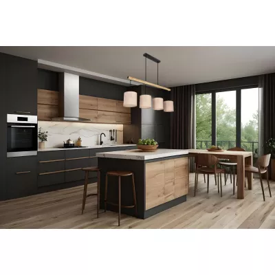 Závěsné světlo nad jídelní stůl COMBI - 4xE27, 60W, černé / hnědé / béžové