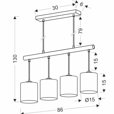 Závěsné světlo nad jídelní stůl COMBI - 4xE27, 60W, černé / hnědé / béžové