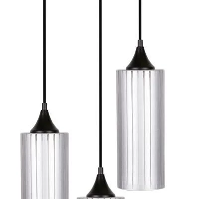 Závěsné moderní osvětlení CONCEPT - 3xE27, 60W, černé / stříbrné