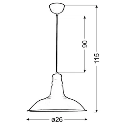 Industriální závěsné světlo CONSUELA - 1xE27, 60W, černé
