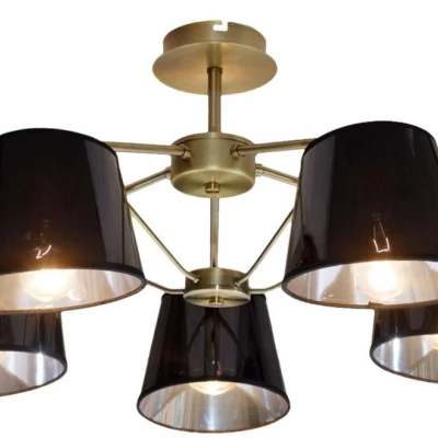 Závěsné moderní pětiramenné světlo CORTEZ, 5xE14, 40W, patina / černé