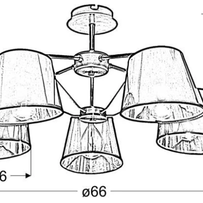 Závěsné moderní pětiramenné světlo CORTEZ, 5xE14, 40W, patina / černé