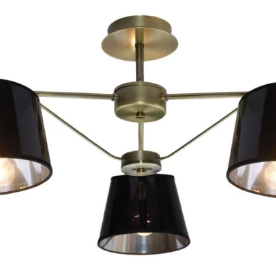 Závěsné moderní tříramenné světlo CORTEZ - 3xE14, 40W, patina / černé