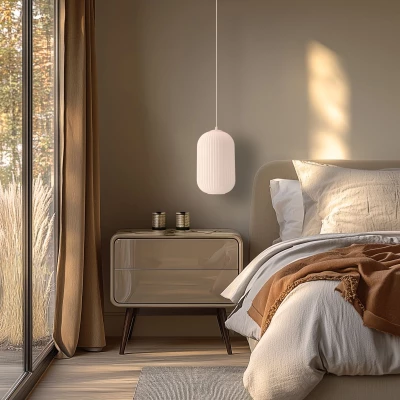 Závěsné moderní osvětlení CRESTO - 1xE27, 40W, bílé