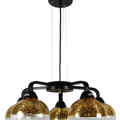 Designové závěsné osvětlení CROMINA - 5xE27, 60W, černé / zlaté