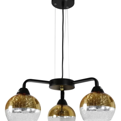 Designové závěsné osvětlení CROMINA - 3xE27, 60W, černé / zlaté