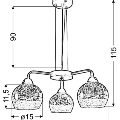 Designové závěsné osvětlení CROMINA - 3xE27, 60W, černé / zlaté