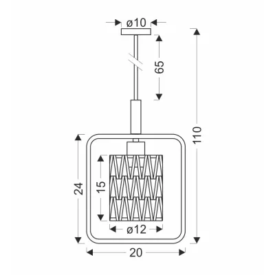 Závěsné skandinávské osvětlení CROWN - 1xE27, 40W, černé / béžové
