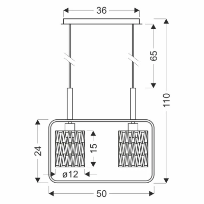 Závěsné skandinávské světlo nad jídelní stůl CROWN - 2xE27, 40W, černé / béžové