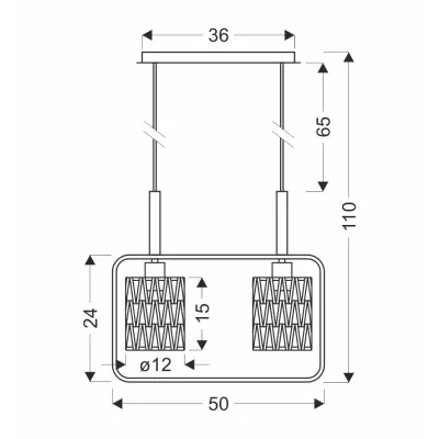 Závěsné skandinávské světlo nad jídelní stůl CROWN - 2xE27, 40W, černé / béžové