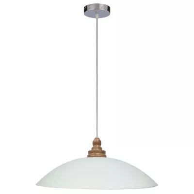 Závěsný moderní lustr na lanku DAKO - 1xE27, 60W, chromovaný / bílý