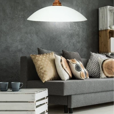 Závěsný moderní lustr na lanku DAKO - 1xE27, 60W, chromovaný / bílý