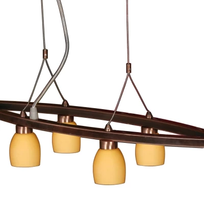 Závěsné svítidlo nad jídelní stůl DAKOTA - 6xG9, 40W, měděné / oranžové