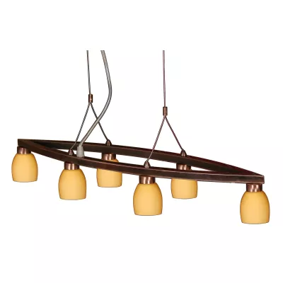 Závěsné svítidlo nad jídelní stůl DAKOTA - 6xG9, 40W, měděné / oranžové