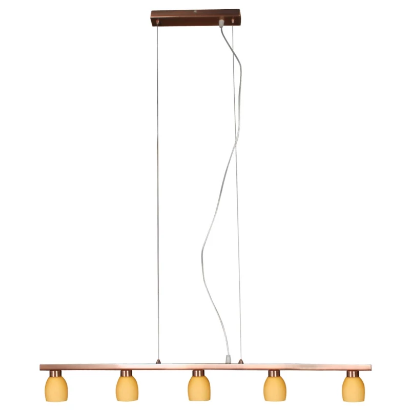 Závěsné svítidlo nad jídelní stůl DAKOTA - 5xG9, 40W, měděné / oranžové