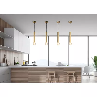 Moderní závěsné svítidlo DALLAS 2 - 1xE27, 40W, zlaté