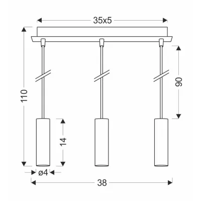 Závěsné moderní osvětlení nad jídelní stůl DALLAS 3 - 3xE27, 40W, zlaté