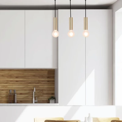 Závěsné moderní osvětlení nad jídelní stůl DALLAS 3 - 3xE27, 40W, zlaté