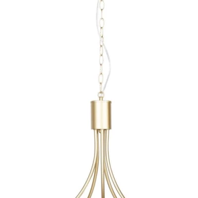 Závěsné pětiramenné svítidlo na řetězu DANI - 5xE14, 40W, mosazné / čiré