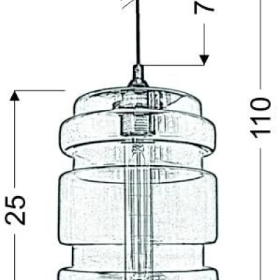 Závěsné skleněné osvětlení DECORADO - 1xE27, 60W, čiré
