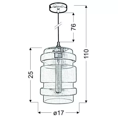 Závěsné skleněné osvětlení DECORADO - 1xE27, 60W, čiré