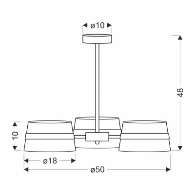 Závěsné tříramenné svítidlo DEMY - 3xE14, 40W, černé / žluté