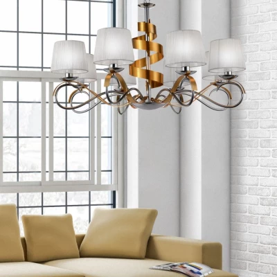 Závěsné osmiramenné světlo DENIS - 8xE14, 40W, chromované / zlaté