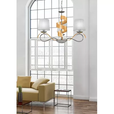 Závěsné tříramenné světlo DENIS - 3xE14, 40W, chromované / zlaté