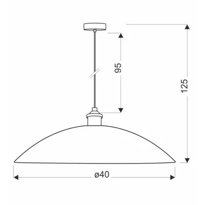Závěsné osvětlení DEXTER - 1xE27, 60W, 40cm, kulaté, černé / měděné / bílé