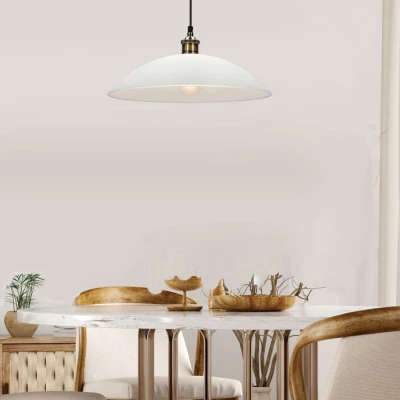 Závěsné osvětlení DEXTER - 1xE27, 60W, 40cm, kulaté, hnědé / patina / bílé